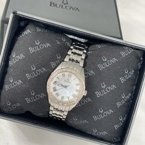 Bulova silver pave watch